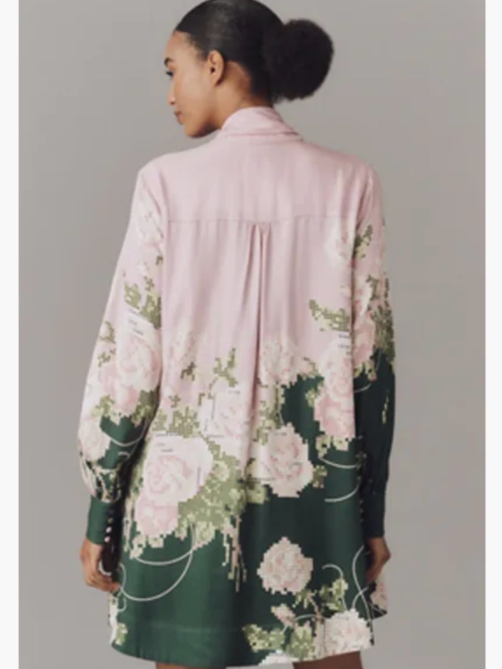 Anthropologie Pink and Green Floral Mini Dress - Picture 9 of 15